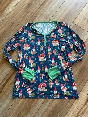 Little Sleepies Forest Gnomes Pajama Top Medium